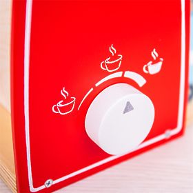 Bigjigs Toys Cafetière en bois rouge