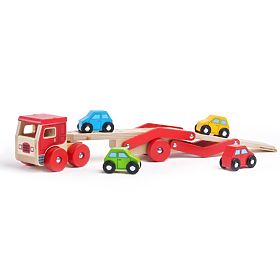 Bigjigs Toys Camion en bois avec voitures, Bigjigs Toys