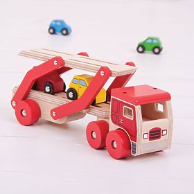 Bigjigs Toys Camion en bois avec voitures, Bigjigs Toys