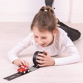 Bigjigs Toys Ruban adhésif route avec petite voiture