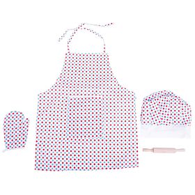 Bigjigs Toys Ensemble de cuisine avec tablier à pois