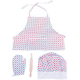 Bigjigs Toys Ensemble de cuisine avec tablier à pois