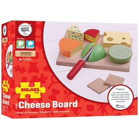 Bigjigs Toys Ensemble de fromages alimentaires en bois sur une assiette