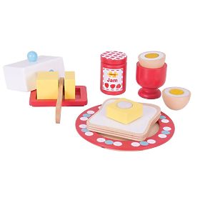 Bigjigs Toys Ensemble de Petit-Déjeuner en Bois