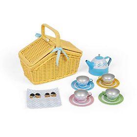 Bigjigs Toys Ensemble de pique-nique dans un panier