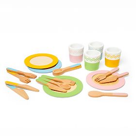Bigjigs Toys Ensemble de service en bois, Bigjigs Toys