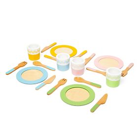 Bigjigs Toys Ensemble de service en bois, Bigjigs Toys
