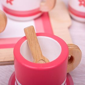 Bigjigs Toys Ensemble de thé en bois rose