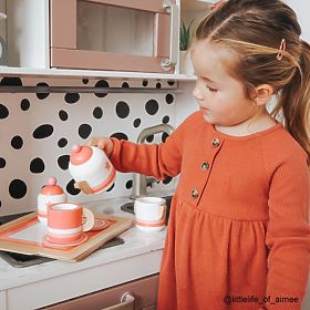 Bigjigs Toys Ensemble de thé en bois rose