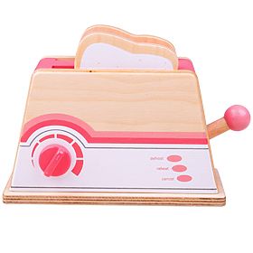 Bigjigs Toys Grille-pain en bois rose - emballage endommagé, Bigjigs Toys