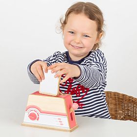 Bigjigs Toys Grille-pain en bois rose, Bigjigs Toys