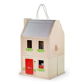 Bigjigs Toys Maison de poupée pliable avec accessoires, Bigjigs Toys