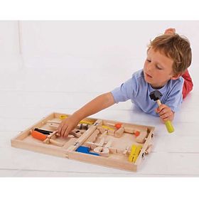 Bigjigs Toys Mallette à outils en bois