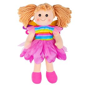 Bigjigs Toys Poupée en Tissu Chloe 34 cm