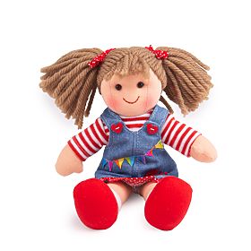 Bigjigs Toys Poupée en Tissu Hattie 28 cm