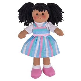 Bigjigs Toys Poupée en Tissu Kira 28 cm, Bigjigs Toys