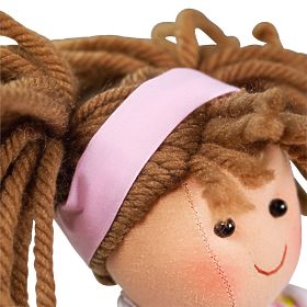 Bigjigs Toys Poupée en Tissu Rose 28 cm