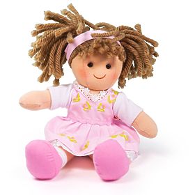 Bigjigs Toys Poupée en Tissu Rose 28 cm, Bigjigs Toys