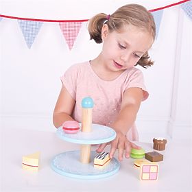 Bigjigs Toys Présentoir avec petits gâteaux