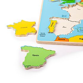 Bigjigs Toys Puzzle en bois carte de l'Europe 25 pièces