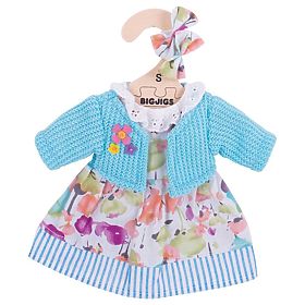 Bigjigs Toys Robe turquoise avec pull pour poupée 28 cm