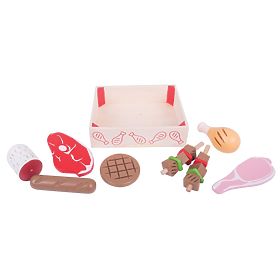 Bigjigs Toys Saucisses en bois dans une boîte