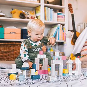 Bigjigs Toys Seau avec 50 blocs