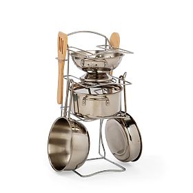Bigjigs Toys Support avec casseroles 8 pièces, Bigjigs Toys