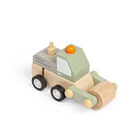Bigjigs Toys Voiture de Construction à Remontoir Rouleau, Bigjigs Toys