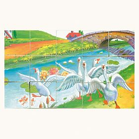 Bino Cubes en bois avec images d'animaux domestiques 15 pièces