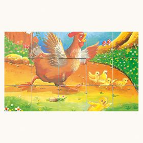 Bino Cubes en bois avec images d'animaux domestiques 15 pièces