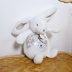 Boîte à musique avec projection Lapin blanc