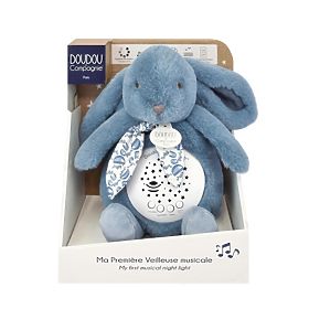Boîte à musique avec projection Lapin bleu