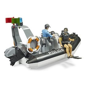 Bruder Bateau de police avec policier et plongeur - emballage endommagé