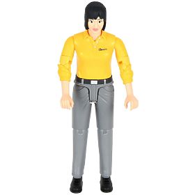 Bruder BWORLD Figurine femme t-shirt jaune, pantalon gris, Bruder