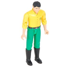 Bruder BWORLD Figurine John Deere chemise jaune, pantalon vert, Bruder