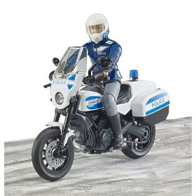 Bruder BWORLD moto de police Ducati Scrambler avec pilote