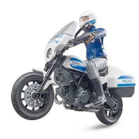 Bruder BWORLD moto de police Ducati Scrambler avec pilote