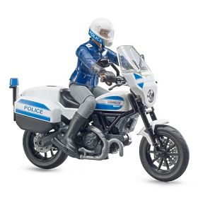 Bruder BWORLD moto de police Ducati Scrambler avec pilote, Bruder