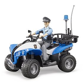 Bruder BWORLD quad bleu de police avec figurine, Bruder