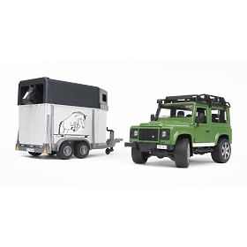 Bruder LAND ROVER avec transporteur de chevaux, Bruder