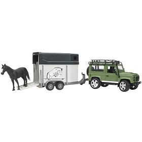 Bruder LAND ROVER avec transporteur de chevaux, Bruder