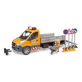 Bruder Véhicule d'entretien routier MB Sprinter avec figurine et accessoires, Bruder