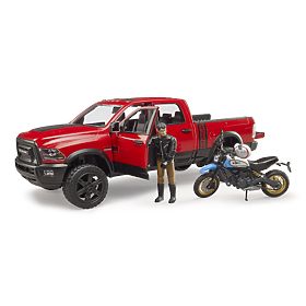 Bruder Voiture Tout-Terrain RAM avec moto, Bruder