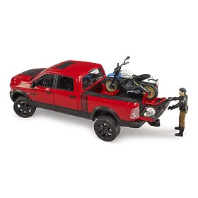 Bruder Voiture Tout-Terrain RAM avec moto, Bruder