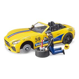 Bruder Voiture tout-terrain RAM avec voiture de sport et figurine, Bruder