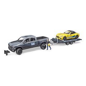 Bruder Voiture tout-terrain RAM avec voiture de sport et figurine, Bruder