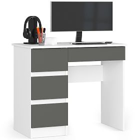 BUREAU A-7 CLP PK BLANC / GRIS GAUCHE
