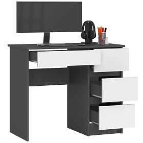 BUREAU A-7 CLP PK GRIS / BLANC DROIT
