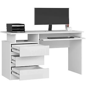 BUREAU CLP 135cm PK BLANC / BLANC BRILLANT